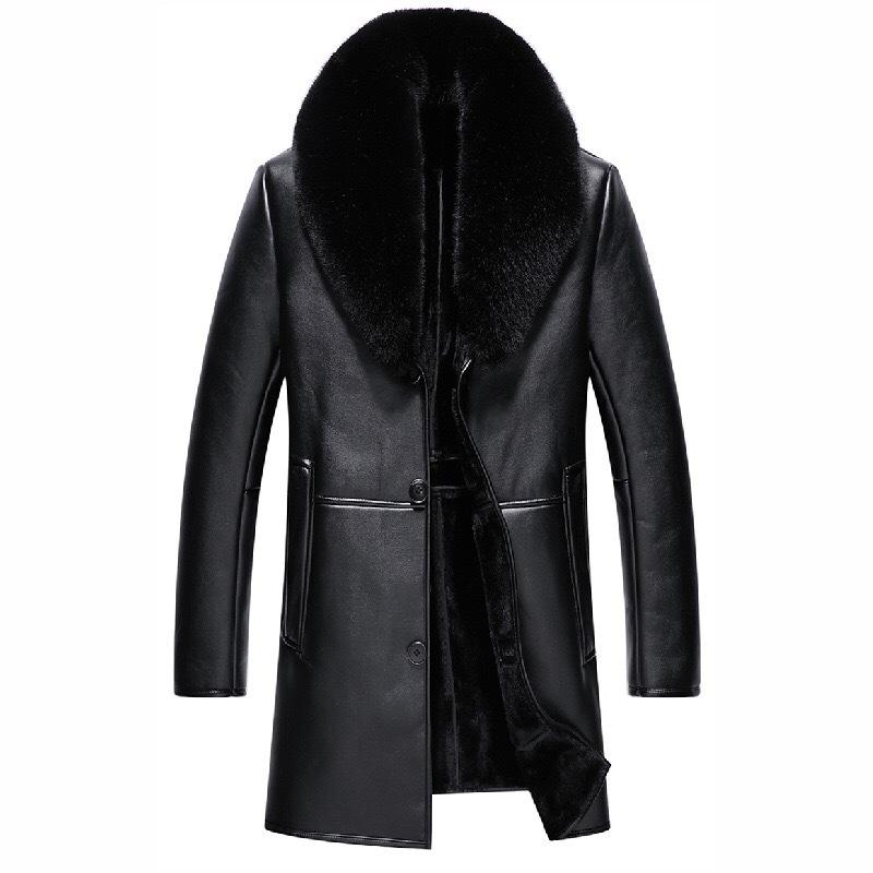 2020 Winter Fleece Men PU Leather Jacket Plus Velvet Warm Male Faux Leather Jackets Fashion Fur Collar, Black
2020 Winter Fleece Men PU Leather Jacket Plus Velvet Warm Male Faux Leather Jackets Fashion Fur Collar, Black