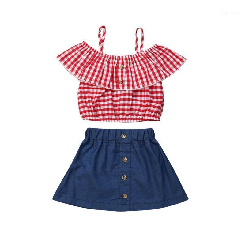 Baby Girl Red Plaid Sling Ruffled Top Blue Denim Short Skirt 2Pcs Clothes Set Infant Toddler Children's Outfit Summer1, As pic
Baby Girl Red Plaid Sling Ruffled Top Blue Denim Short Skirt 2Pcs Clothes Set Infant Toddler Children's Outfit Summer1, As pic