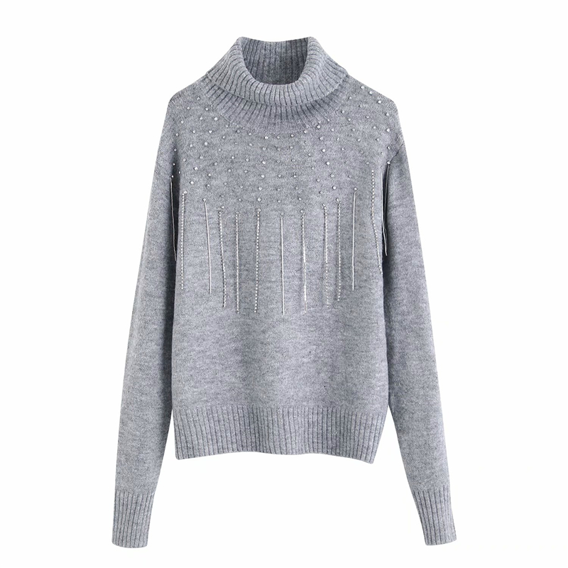 2021 New Causal Borlas Camisola Moda Senhoras Gola Alta Pulver Elegante Feminino Diamante Listrado Topos Chique Menina Lprb, Gray
2021 New Causal Borlas Camisola Moda Senhoras Gola Alta Pulver Elegante Feminino Diamante Listrado Topos Chique Menina Lprb, Gray