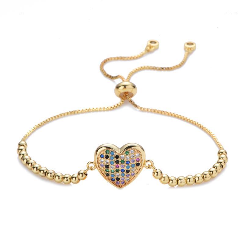 Charm Bracelets Women's Gold Rainbow Heart Bracelets&bangles Jewelry Cz Zircon Bracelet Adjustable Chain Accessory Femme1
Charm Bracelets Women's Gold Rainbow Heart Bracelets&bangles Jewelry Cz Zircon Bracelet Adjustable Chain Accessory Femme1