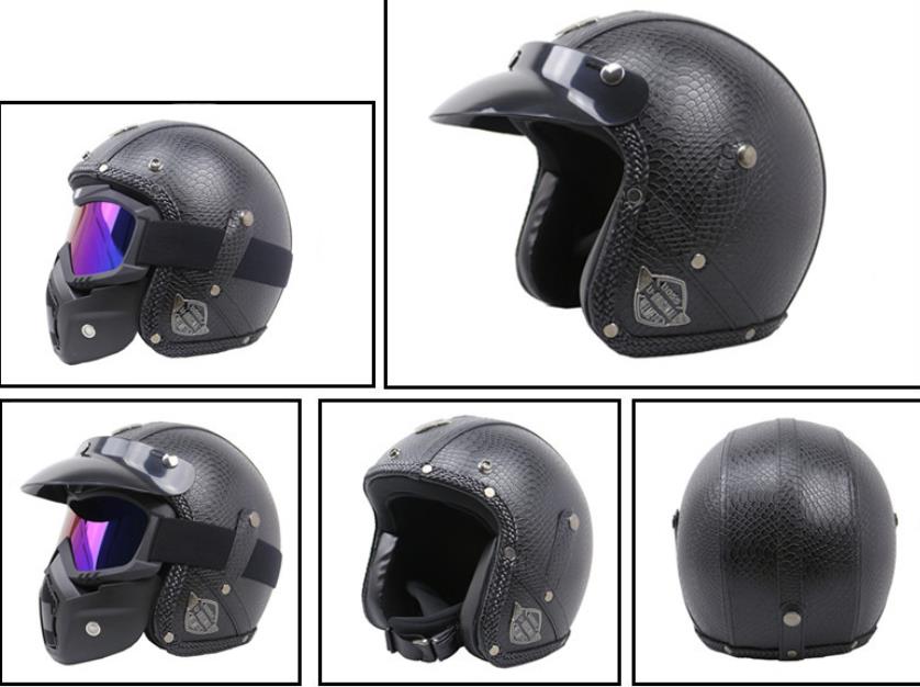 High-end Motorcycle Half Helmet Retro Helmets For Riding Protective Leather Wrapped With Face Shield, Multi-color
High-end Motorcycle Half Helmet Retro Helmets For Riding Protective Leather Wrapped With Face Shield, Multi-color