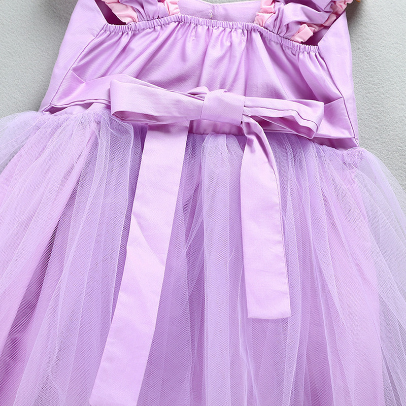 Little Girls Rapunzel Dress Children Fantasy Cosplay Costume with Ribbons Kids Halloween Party Clothes Sofia Princess Dresses LJ200923