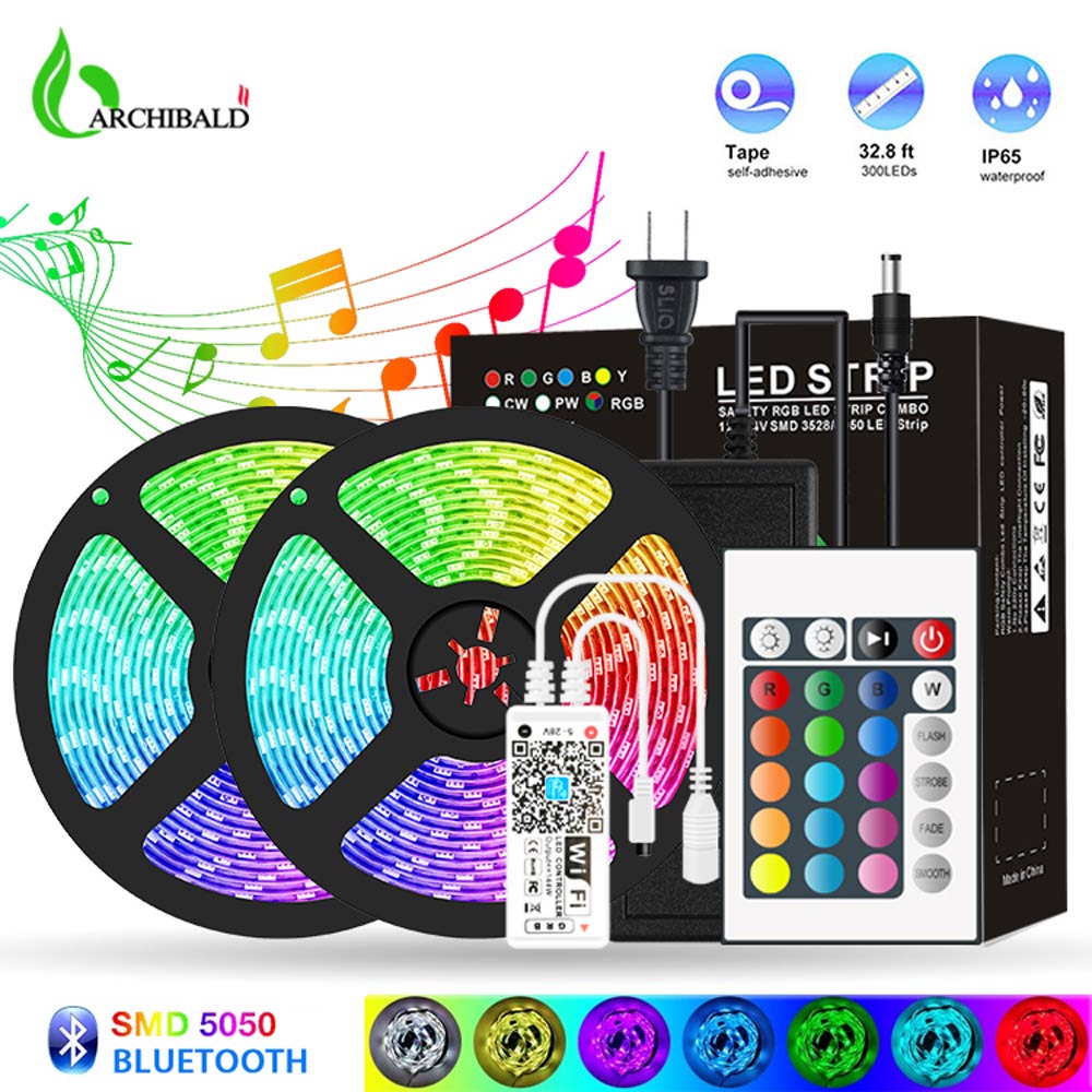 Bluetooth LED Strip Lights 20M RGB 5050 SMD Flexible Ribbon Waterproof RGB LED Light 5M 10M Tape Diode DC 12V Control
Bluetooth LED Strip Lights 20M RGB 5050 SMD Flexible Ribbon Waterproof RGB LED Light 5M 10M Tape Diode DC 12V Control