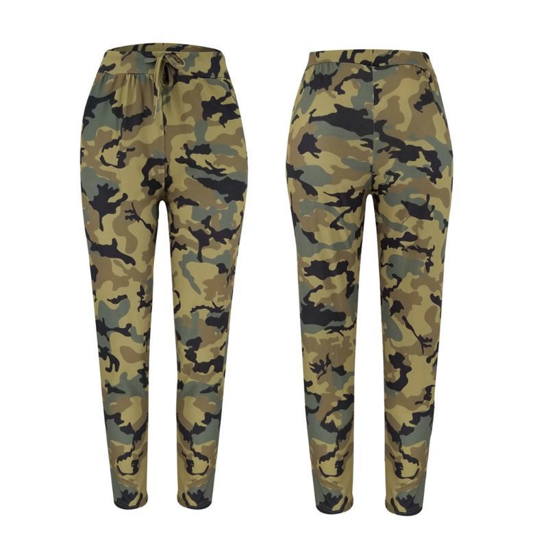 Women Ladies Camo Cargo Pants Harem Loose Sports Joggers Casual Camouflage Trousers 201113