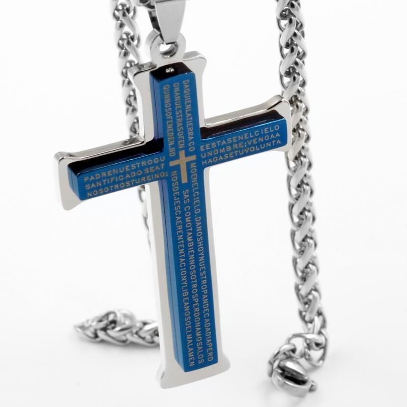 Mens Fashion Necklace Pendant 316L Stainless Steel Chain Knight Cross blue Black Color Christian Men Jesus Jewelry Wholesale
Mens Fashion Necklace Pendant 316L Stainless Steel Chain Knight Cross blue Black Color Christian Men Jesus Jewelry Wholesale