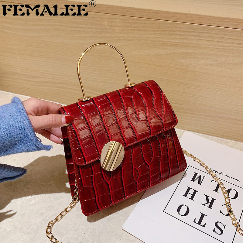 Luxury Women's Pure Color Crocodile Pattern Flap Handbag Designer Metallic Handle Stone Purse Crossbody Sac Shoulder Bag Q1208, Yellow
Luxury Women's Pure Color Crocodile Pattern Flap Handbag Designer Metallic Handle Stone Purse Crossbody Sac Shoulder Bag Q1208, Yellow