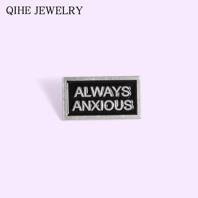 Simple Tag Letters Always Anxious Enamel Pin Buckle Metal Magnetic Badge Bag Clothes Brooches For Women Men Gifts1
Simple Tag Letters Always Anxious Enamel Pin Buckle Metal Magnetic Badge Bag Clothes Brooches For Women Men Gifts1