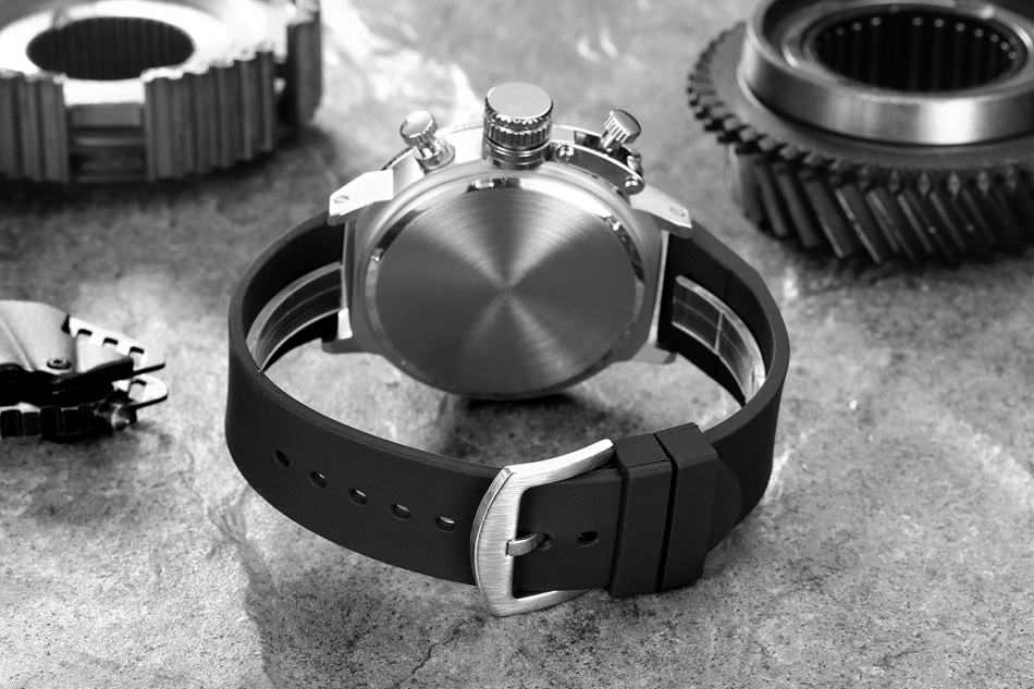 Men Automatic Self Wind Mechanical Rubber Strap Black Silver Boat Case Orange Blue Yellow Grey Classic U Watch 201113