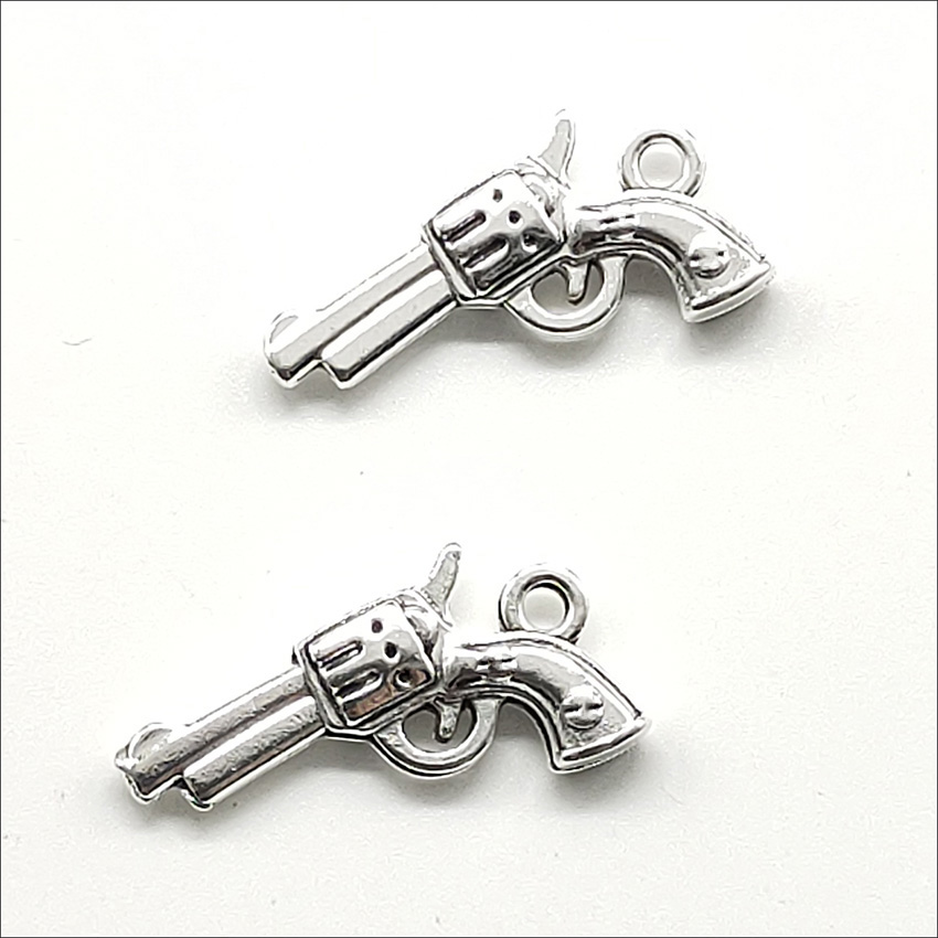 Lot 100pcs pistol handgun Antique Silver Charms Pendants DIY Jewelry Findings For Jewelry Making Bracelet Necklace Earrings 22*12mm
Lot 100pcs pistol handgun Antique Silver Charms Pendants DIY Jewelry Findings For Jewelry Making Bracelet Necklace Earrings 22*12mm