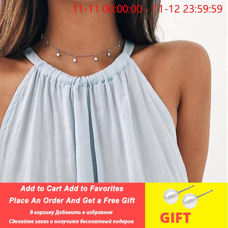 Gold Color Star Party Women's Pendant Necklace Fashion Female Choker Necklaces Jewelry Simple Ladies Pentagon-Star Jewelry Gifts
Gold Color Star Party Women's Pendant Necklace Fashion Female Choker Necklaces Jewelry Simple Ladies Pentagon-Star Jewelry Gifts