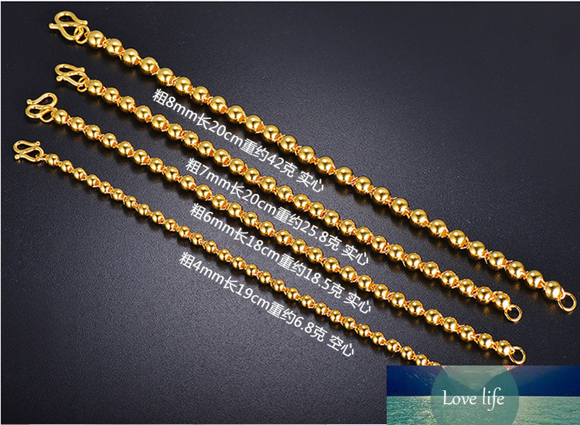 24k Yellow Gold Bracelet for Women Men Round Buddha Bead Transfer Bead Gold Bracelet 4mm/5mm/6mm/7mm/8mm/9mm Hand Chain
24k Yellow Gold Bracelet for Women Men Round Buddha Bead Transfer Bead Gold Bracelet 4mm/5mm/6mm/7mm/8mm/9mm Hand Chain