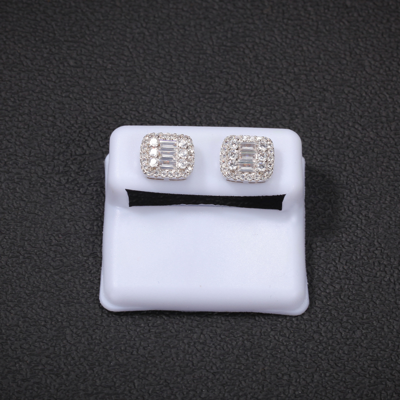 Uwin Baguette Earrings 8x10mm Micro Paved Cubic Zircon Earings Fashion Jewelry Gift 220211