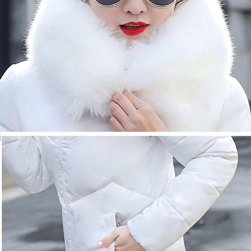 Winter Coat Women Thicken Down Cotton Jacket Hooded Fur Collar Mid-Long Outerwear Warm Snow Cotton Padded Jacket 201217
