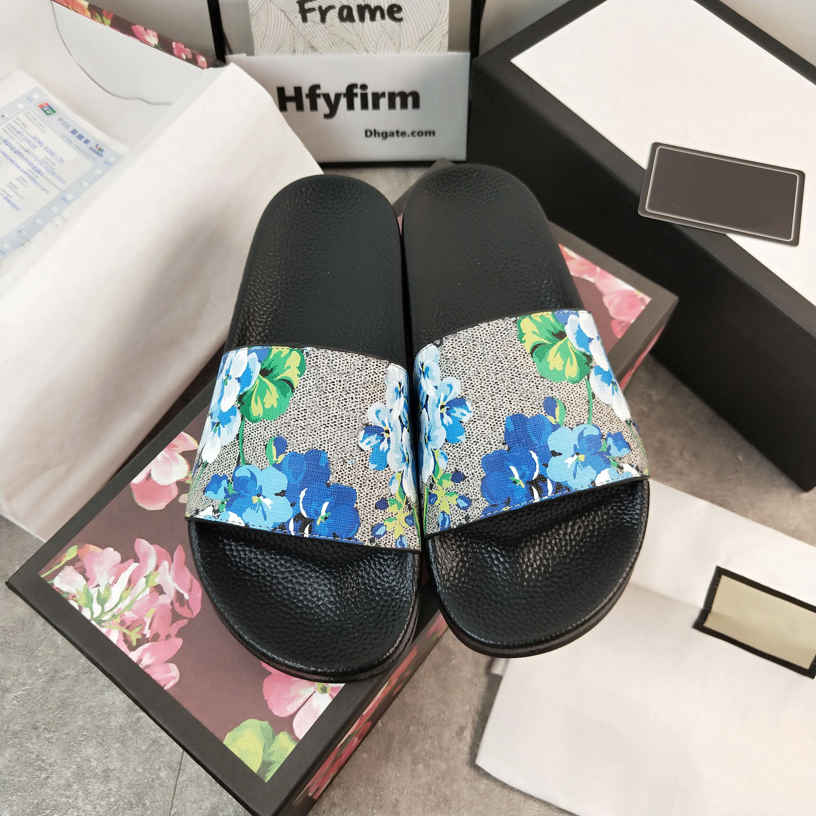 

2021 Designer Men Women Sandals with Correct Flower Box Dust Bag Shoes snake print Slide Summer Wide Flat Slipper size 35-48, 40