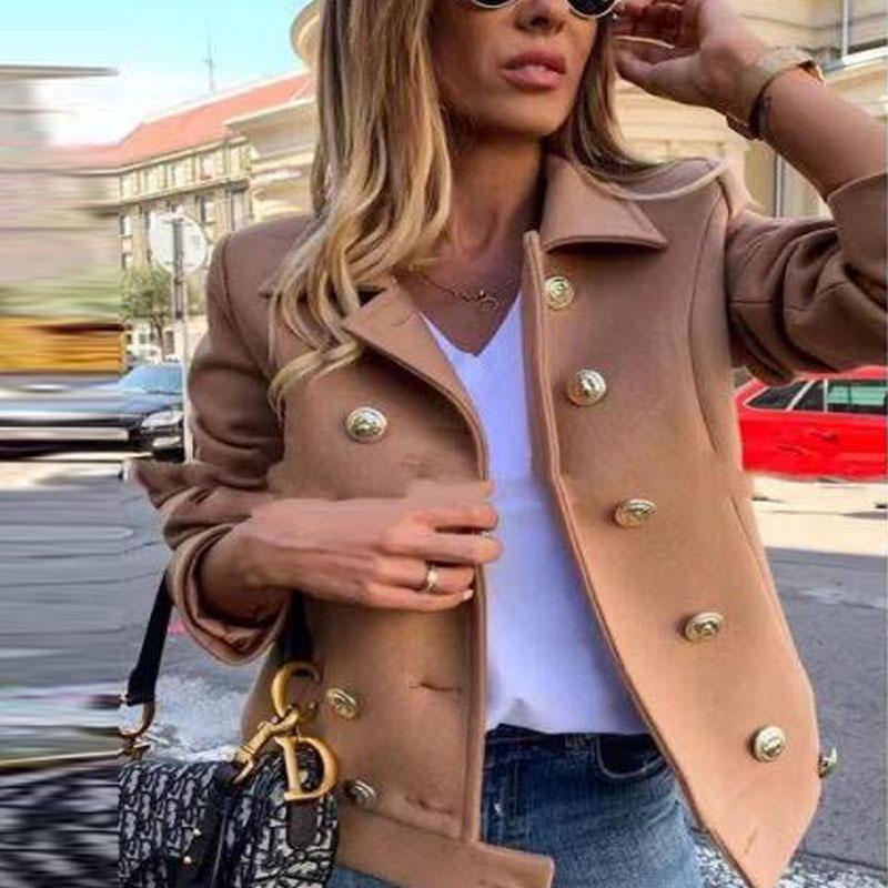 Women Woolen Jacket Both Row Lining Button Woolen Loose Coat Soild Color Overcoat Fluffy Warm Outerwear Jacket Short Coat, Wine red
Women Woolen Jacket Both Row Lining Button Woolen Loose Coat Soild Color Overcoat Fluffy Warm Outerwear Jacket Short Coat, Wine red