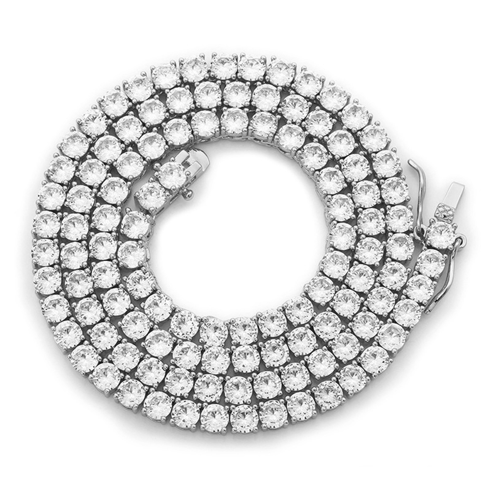 Brass 1624 inch Tennis Necklace Unisex choker Chain Jewelry Pave setting 36mm cubic zirconia stones