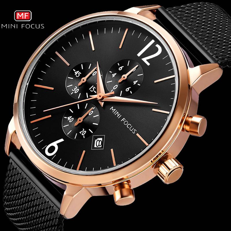 MINI FOCUS New Fashion Quartz Mens Watches Top Chronograph Auto Date Multifunction Mesh Strap Wristwatch Man, Box rose gold black
MINI FOCUS New Fashion Quartz Mens Watches Top Chronograph Auto Date Multifunction Mesh Strap Wristwatch Man, Box rose gold black