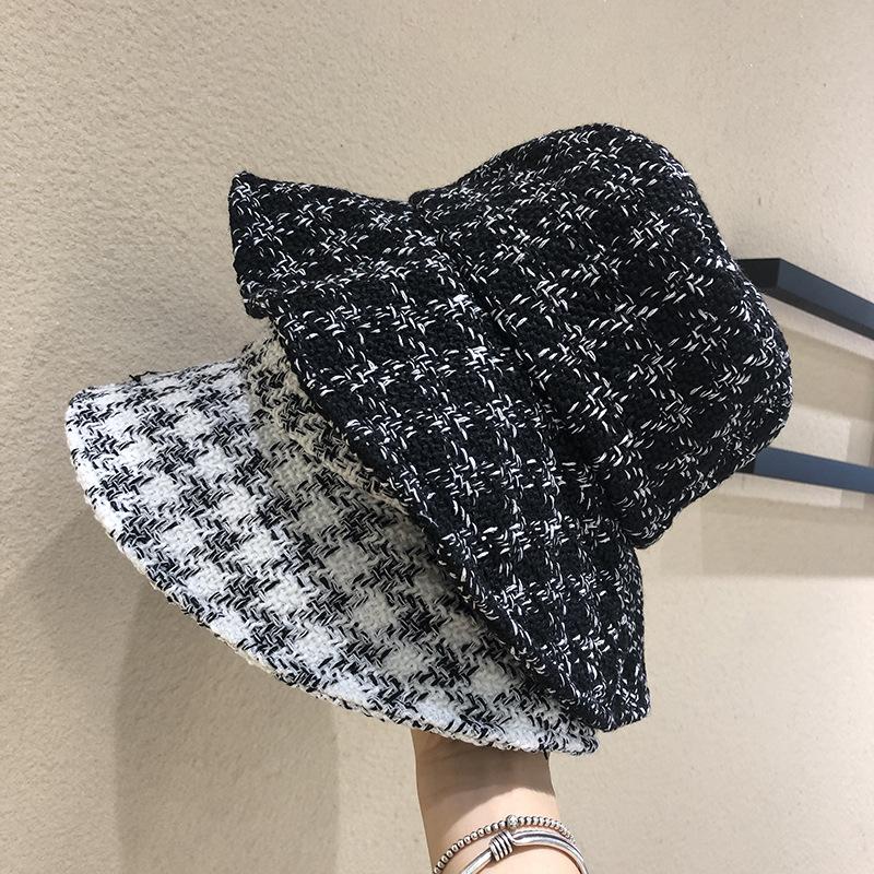 Woolen Plaid Spring Women Bucket Hat Fashion Black White Outdoor Winter Warm Ladies Hats Cap Female Fisherman's Hat
Woolen Plaid Spring Women Bucket Hat Fashion Black White Outdoor Winter Warm Ladies Hats Cap Female Fisherman's Hat