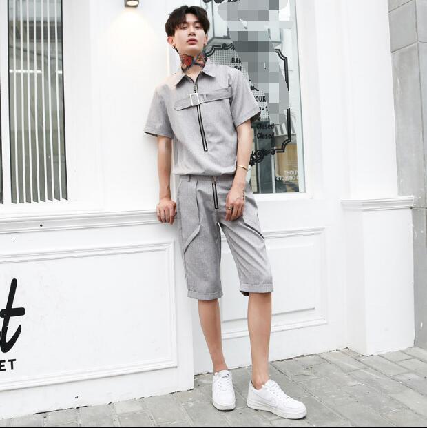 2021 New South Korean Summer Style of Fashion Men's 2-piece Hair Stylist Personality Shirt Short Sleeve Shorts British Suit 8FFW, 11
2021 New South Korean Summer Style of Fashion Men's 2-piece Hair Stylist Personality Shirt Short Sleeve Shorts British Suit 8FFW, 11