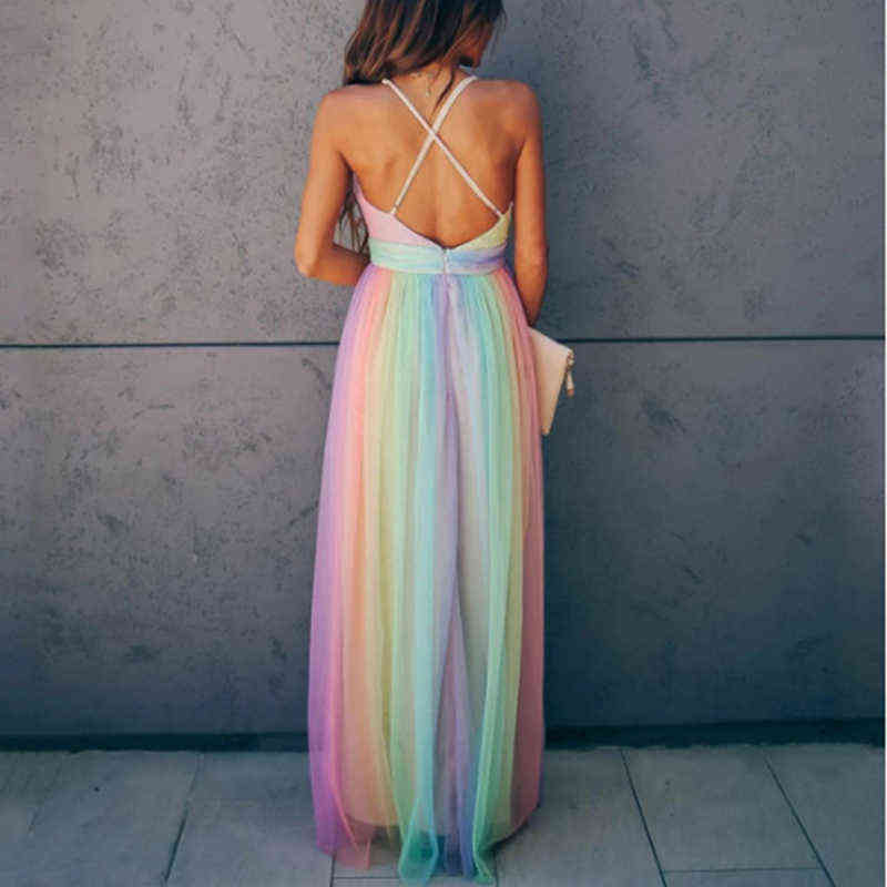 Sexy Maternity Dresses Photography Long Pregnancy Photo Shoot Prop For Baby Showers Party Rainbow Tulle Pregnant Women Maxi Gown AA220309