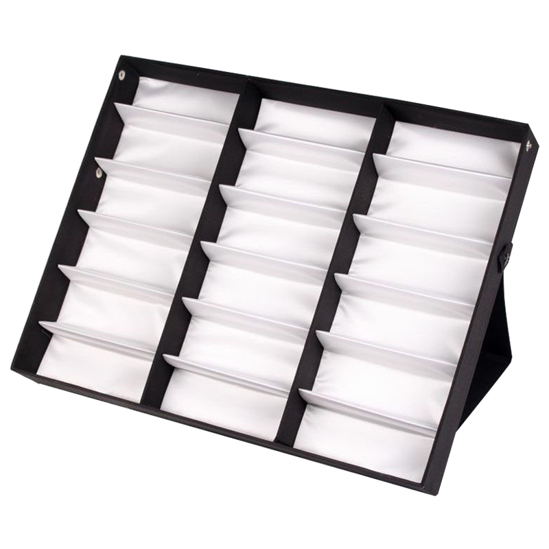 Newly 18 Grids Eyeglass Sunglasses Glasses Storage Display Box Holder Case Organizer Z1123