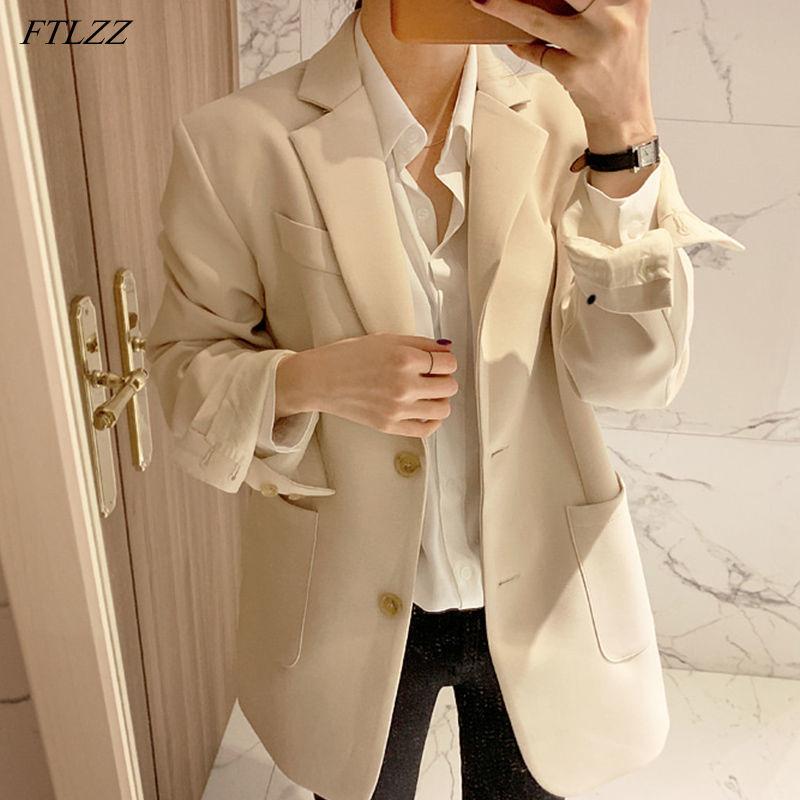 FTLZZ New Spring Office Lady Single Breasted Pockets Blazer Elegant Women Turn-down Collar Long Sleeve Solid Blazers Coat, Beige
FTLZZ New Spring Office Lady Single Breasted Pockets Blazer Elegant Women Turn-down Collar Long Sleeve Solid Blazers Coat, Beige