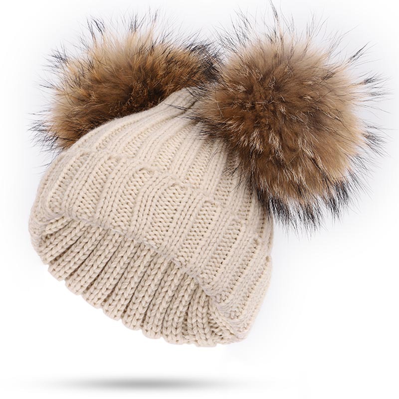 Winter Warm Cute Kids Baby Cotton Hats Beanie Cap Double Pompom Ball Hats Faux Raccoon Hair Ball Caps Boys Girls Solid Color Soft Knit Hat, Beige
Winter Warm Cute Kids Baby Cotton Hats Beanie Cap Double Pompom Ball Hats Faux Raccoon Hair Ball Caps Boys Girls Solid Color Soft Knit Hat, Beige