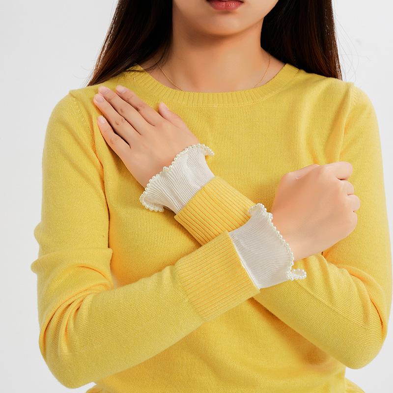 Linbaiway 1 Pair Girls Fake Flared Sleeves for Women Lace Pleated Detachable Sleeve Fake Cuffs Female False Cuffs Accessory
Linbaiway 1 Pair Girls Fake Flared Sleeves for Women Lace Pleated Detachable Sleeve Fake Cuffs Female False Cuffs Accessory
