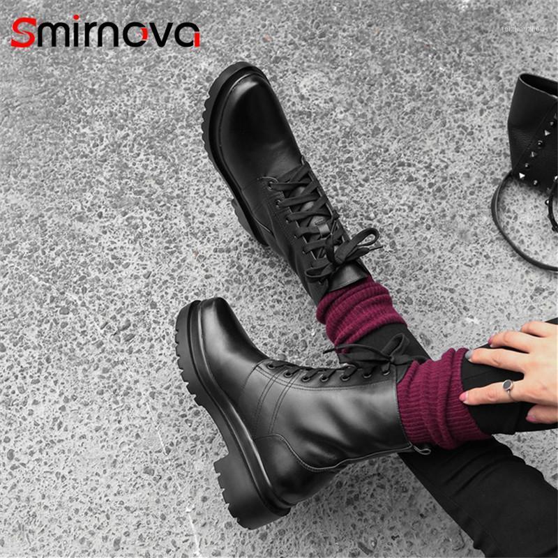 Smirnova HIGH quality 2020 casual lace up genuine leather boots cool high heels boots ladies autumn ankle for woman1, Black
Smirnova HIGH quality 2020 casual lace up genuine leather boots cool high heels boots ladies autumn ankle for woman1, Black