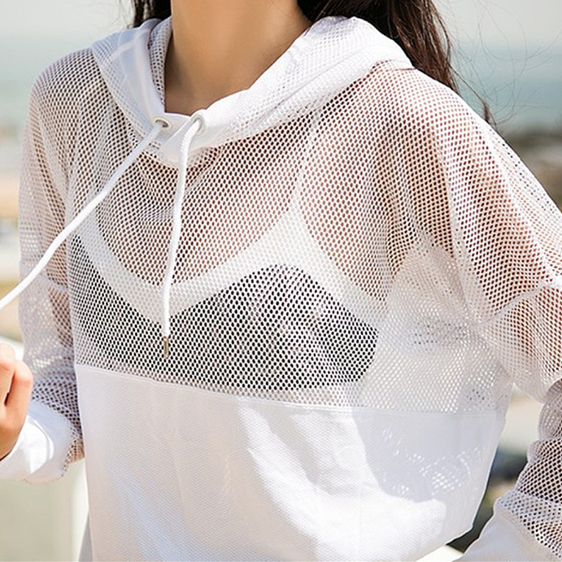 Blesskiss Mesh Yoga Top Sport Shirt Fitness Women Summer Hooded Long Sleeve Sports Wear For Ladies Workout Gym T Shirt 201125, Black
Blesskiss Mesh Yoga Top Sport Shirt Fitness Women Summer Hooded Long Sleeve Sports Wear For Ladies Workout Gym T Shirt 201125, Black