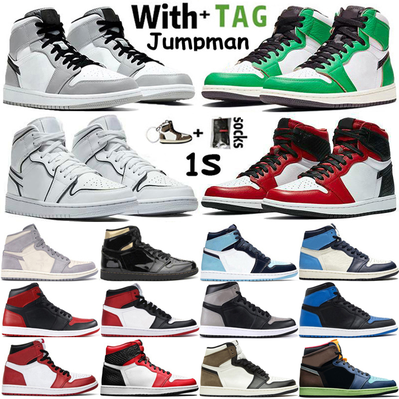 2021 High OG Jumpman 1 1s Mens Basketball Shoes Mid Light Smoke Grey Lucky Green Snake Chicago Iridescent Reflective Women Sneakers Trainers
2021 High OG Jumpman 1 1s Mens Basketball Shoes Mid Light Smoke Grey Lucky Green Snake Chicago Iridescent Reflective Women Sneakers Trainers