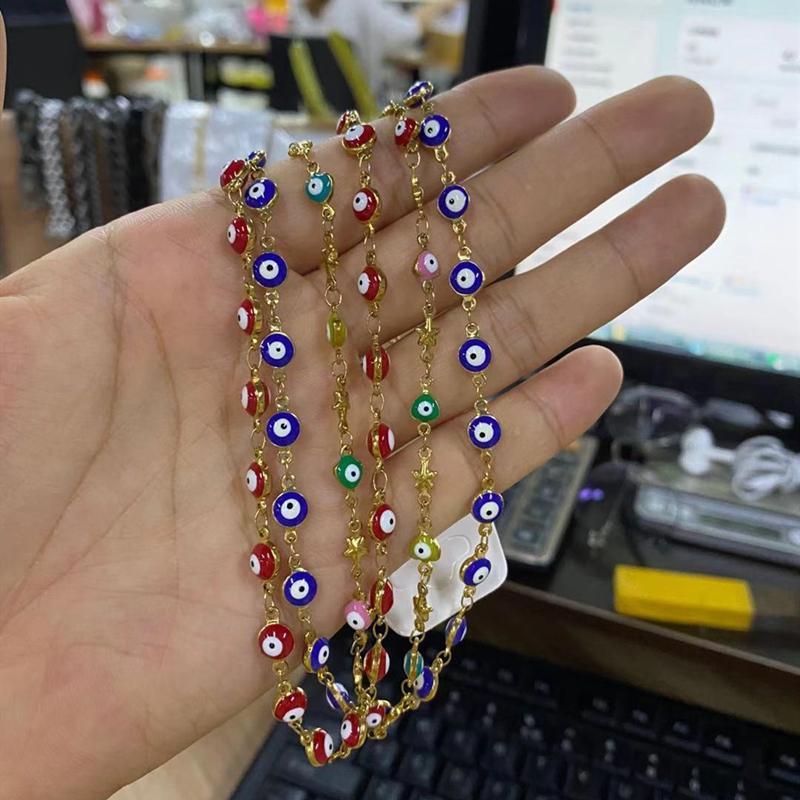 5/6mm Stainless Steel Turkish Eye Necklace Gold Chain Women Colorful Star Beads Charm Necklace Evil Eye Chains Jewelry1
5/6mm Stainless Steel Turkish Eye Necklace Gold Chain Women Colorful Star Beads Charm Necklace Evil Eye Chains Jewelry1