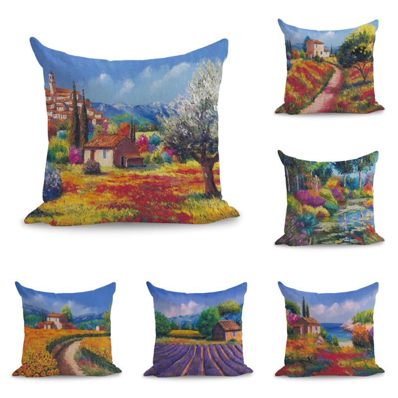 Watercolor Countryside Lavender Flowers Fields Landscape Painting Pillows Linen Couch Seat Cushion Throw Pillow Home Decor Gift 
Watercolor Countryside Lavender Flowers Fields Landscape Painting Pillows Linen Couch Seat Cushion Throw Pillow Home Decor Gift