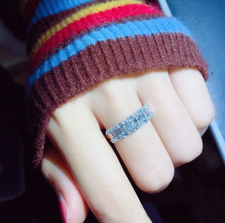 Sterg Sier Princess-Cut Topaz Gemstone Wedding Band Ring for Women