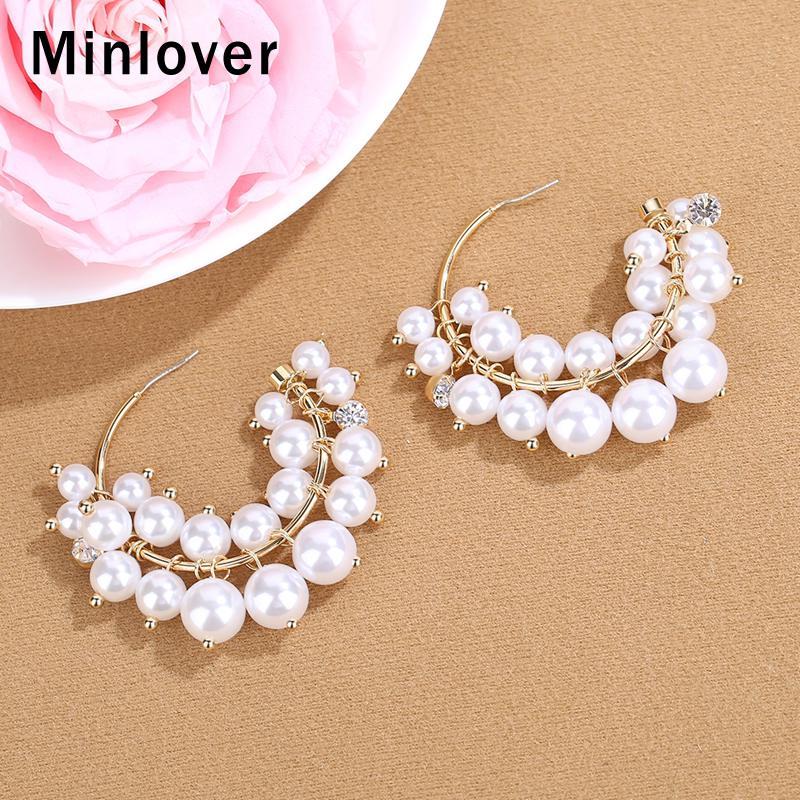 Minlover Simulated Pearls Beads Hoop Earrings for Women Fashion Ladies Wedding Accessories Bridal Earrings Charm Jewelry MEH1598
Minlover Simulated Pearls Beads Hoop Earrings for Women Fashion Ladies Wedding Accessories Bridal Earrings Charm Jewelry MEH1598