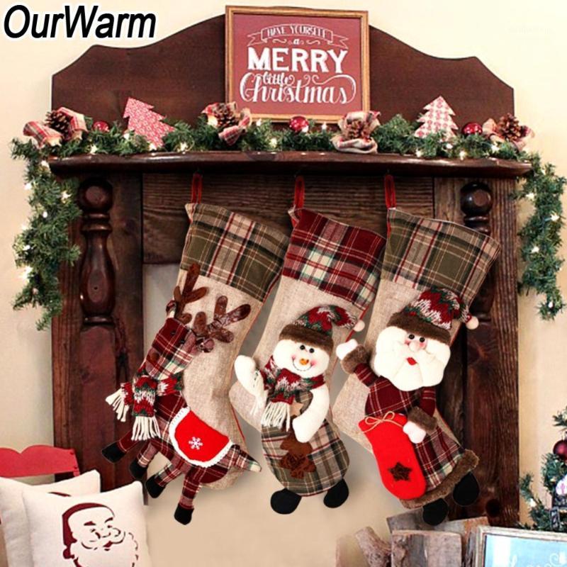 OurWarm 3D Plaid Christmas Stocking Gifts Santa Claus Elk Snowman Chimney Christmas Socks Candy Bag New Year Decoration 20181
OurWarm 3D Plaid Christmas Stocking Gifts Santa Claus Elk Snowman Chimney Christmas Socks Candy Bag New Year Decoration 20181