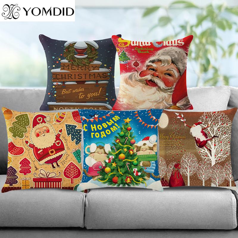 Cushion/Decorative Pillow Christmas Decoration Cushion Cover Santa Claus Case Throw Pillows Cotton Linen Xmas Tree Snowman Pillowcase Year G
Cushion/Decorative Pillow Christmas Decoration Cushion Cover Santa Claus Case Throw Pillows Cotton Linen Xmas Tree Snowman Pillowcase Year G