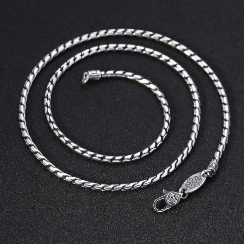 3mm Pure Silver Twist Necklace S925 Sterling Silver Necklace Men Women Chain Male Jewelry Gift
3mm Pure Silver Twist Necklace S925 Sterling Silver Necklace Men Women Chain Male Jewelry Gift