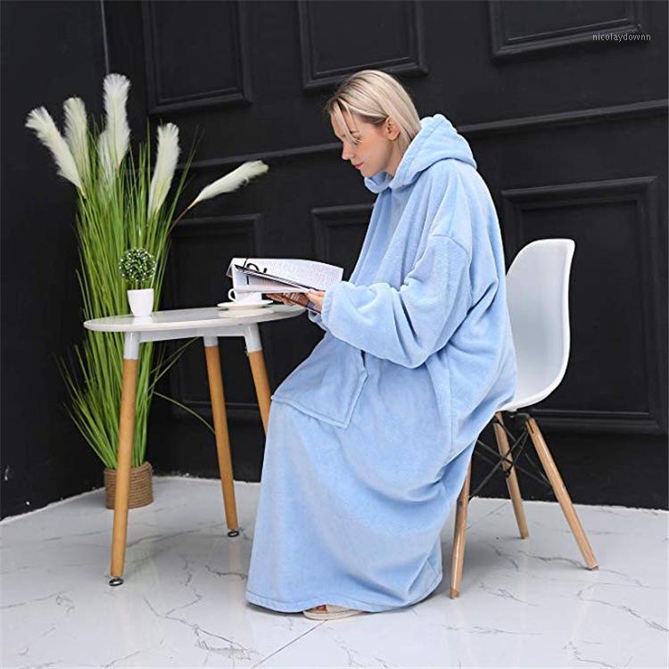 Winter Adults Bathrobe Pocket Hooded Blankets Add Long Style Hooded Blanket Warm Leisure Comfort Solid Color 1pc1
Winter Adults Bathrobe Pocket Hooded Blankets Add Long Style Hooded Blanket Warm Leisure Comfort Solid Color 1pc1