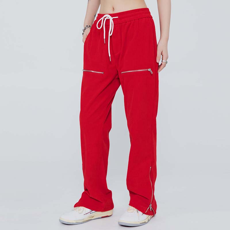 Ankle Zipper Pockets Solid Color Drawstring Corduroy Casual Trousers Men and Women Streetwear Retro Oversized Loose Track Pants, Khaki
Ankle Zipper Pockets Solid Color Drawstring Corduroy Casual Trousers Men and Women Streetwear Retro Oversized Loose Track Pants, Khaki