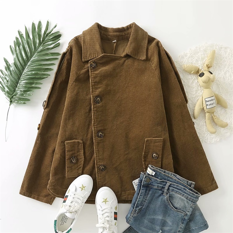2021 New Autumn Women Cotton Corduroy Coat Single-breasted Short Vintage Jacket with Pocket Female High Quality Warm Outwear Parkas Bxwc
2021 New Autumn Women Cotton Corduroy Coat Single-breasted Short Vintage Jacket with Pocket Female High Quality Warm Outwear Parkas Bxwc