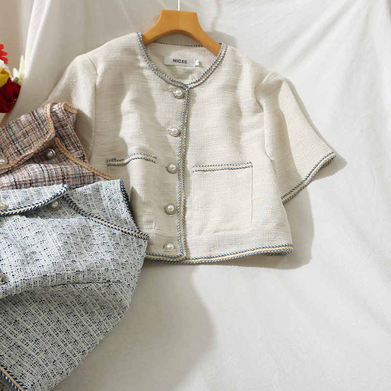 2021 New Women Summer Short Sleeve Tweed Jacket Coat Runway Single Breasted Weave Female Fashion Outerwear A2wv, Pink
2021 New Women Summer Short Sleeve Tweed Jacket Coat Runway Single Breasted Weave Female Fashion Outerwear A2wv, Pink