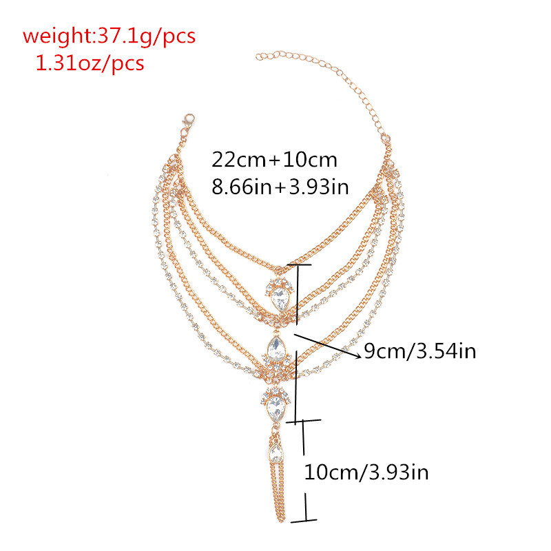 Gypsy Ethnic Barefoot Sandals For Wedding Shoes Water Drop Gemstone and Diamond Handmade Footwear Designer Anklet H0271