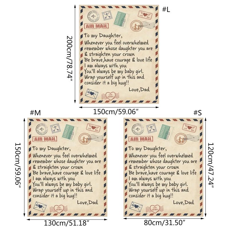 Fleece Blanket to My Daughter Son Wife Letter Printed Quilts Air Mail Blankets Positive Encourage and Love
Fleece Blanket to My Daughter Son Wife Letter Printed Quilts Air Mail Blankets Positive Encourage and Love