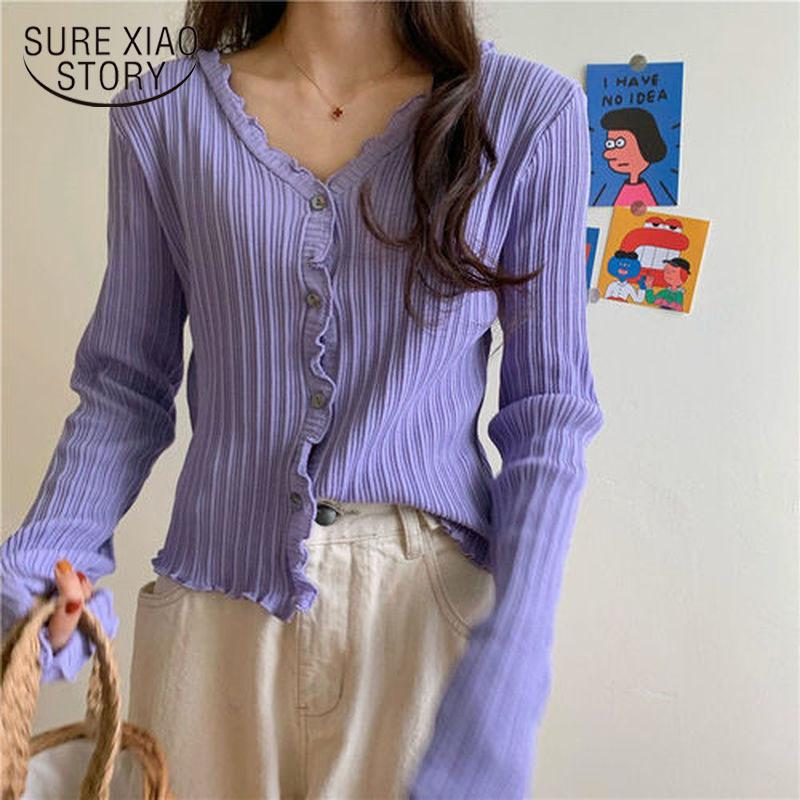 Women's Knits & Tees V-neck Sweater Women Slim Cotton Korean Long Sleeve 2022 Autumn Sweet Thin Sunscreen Cardigan Office Lady Clothes 10554, White
Women's Knits & Tees V-neck Sweater Women Slim Cotton Korean Long Sleeve 2022 Autumn Sweet Thin Sunscreen Cardigan Office Lady Clothes 10554, White