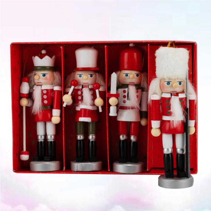 4 Pcs Wood Walnut Soldier Puppet Showcase Hanging Decor Nutcrackers Ornament for Christmas Tree Home Party (Red
4 Pcs Wood Walnut Soldier Puppet Showcase Hanging Decor Nutcrackers Ornament for Christmas Tree Home Party (Red