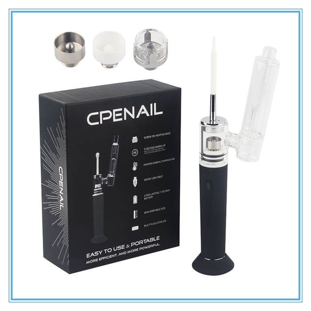 CPENAIL Portable 1100mAh E H Nail Dab Vaporizer Kit Ceramic Quartz Coil E-rig Wax Dab Rig Pod For Concentrate Thick Oil Babber, Black
CPENAIL Portable 1100mAh E H Nail Dab Vaporizer Kit Ceramic Quartz Coil E-rig Wax Dab Rig Pod For Concentrate Thick Oil Babber, Black
