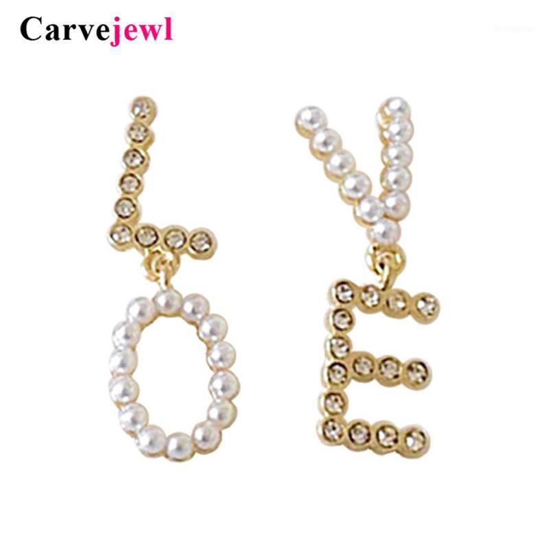 Carvejewl Korean cute design simulated Pearl earrings crystal rhinestone Letter Love Asymmetric Earrings for women girl jewelry1
Carvejewl Korean cute design simulated Pearl earrings crystal rhinestone Letter Love Asymmetric Earrings for women girl jewelry1