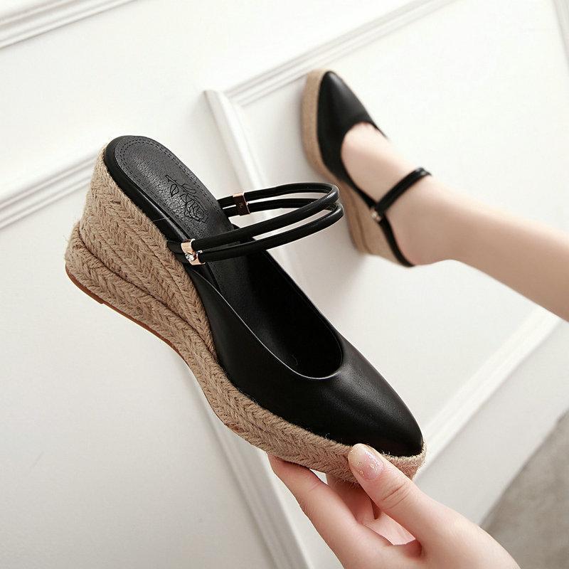 Summer Women shoes Straw Weaving Wedge High Heel platform Slingback Shoes woman large Size 34-43 ladies dress party1, Beige
Summer Women shoes Straw Weaving Wedge High Heel platform Slingback Shoes woman large Size 34-43 ladies dress party1, Beige