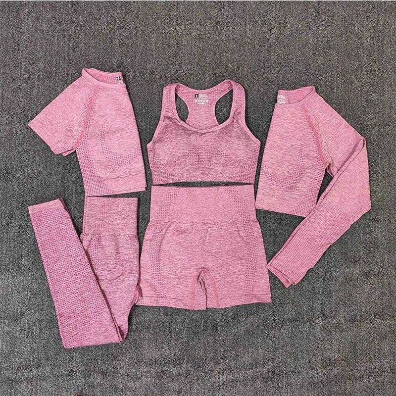 2/3/5PCS Seamless Women Yoga Set Workout Sportswear Gym Clothing Fitness Long Sleeve Crop Top High Waist Leggings Sports Suits, Shirtsshortswine
2/3/5PCS Seamless Women Yoga Set Workout Sportswear Gym Clothing Fitness Long Sleeve Crop Top High Waist Leggings Sports Suits, Shirtsshortswine